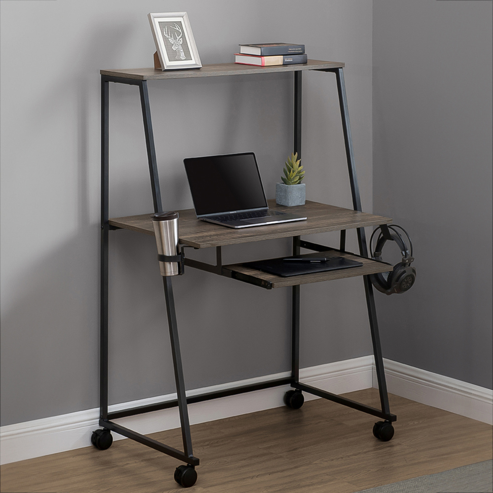 Sunjoy Studio Space Mikita Computer Desk with Drink Holder and Headset Hook Image 1