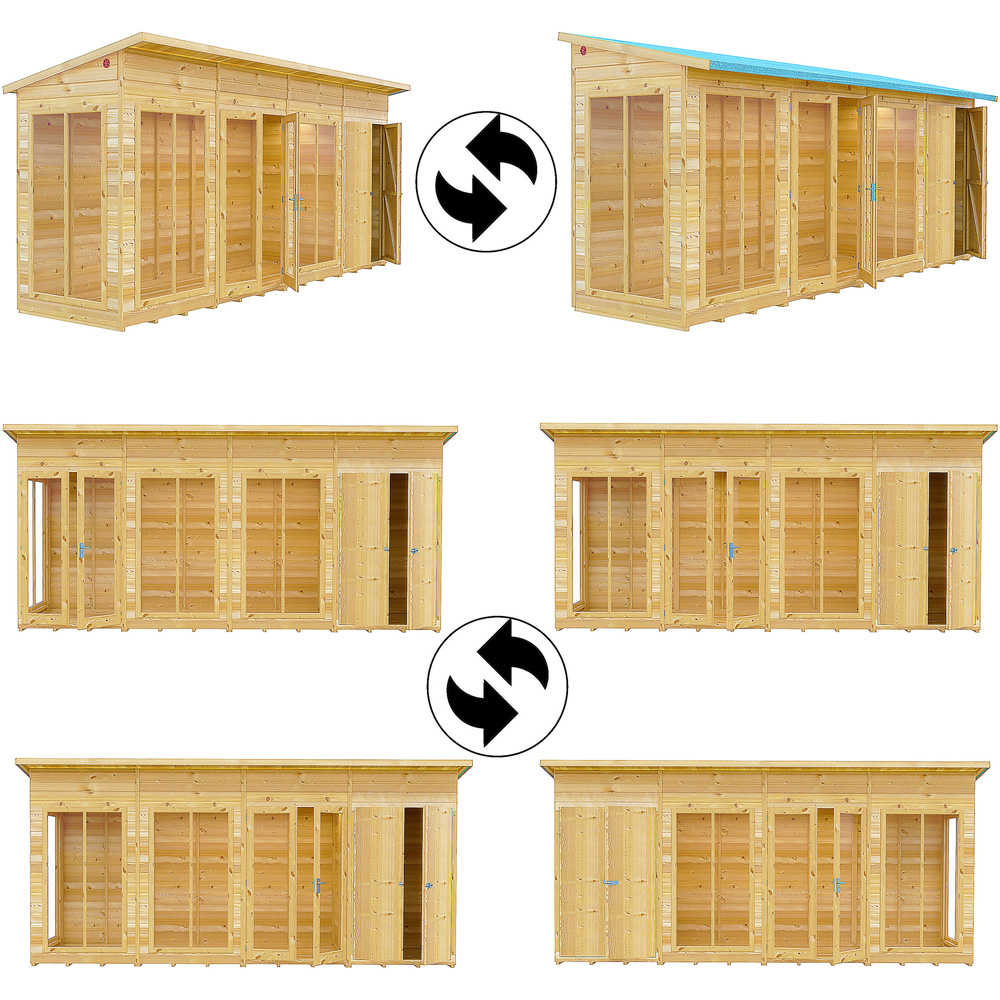 Shire Lela 16 x 6ft Double Door Summerhouse with Storage Image 4