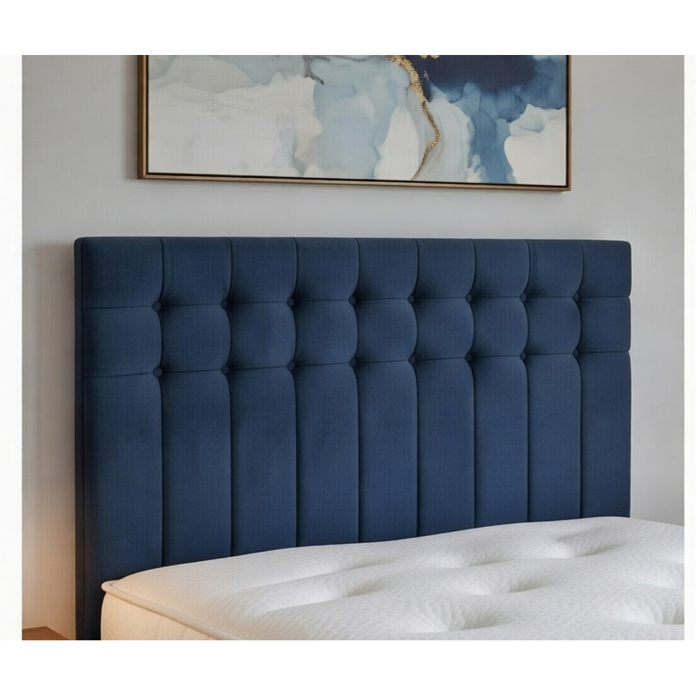 DS Living Casia Single Dark Blue Plush Velvet Divan Bed with 2 Drawer Image 4