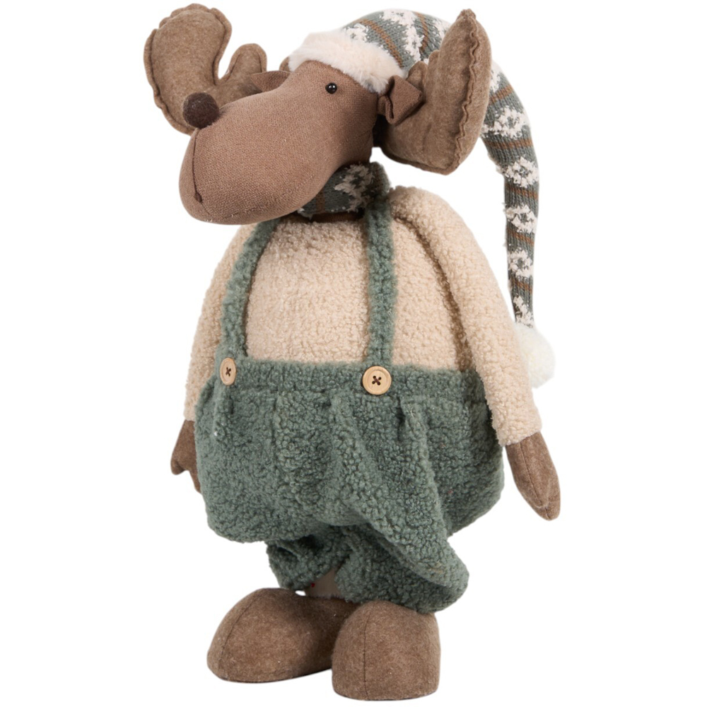 Extendable Cosy Christmas MooseCream and Green Image 2