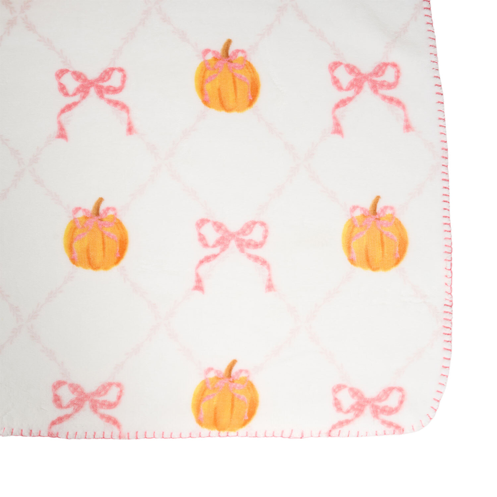 Pretty Bow Pumpkins Sherpa Throw Image 6