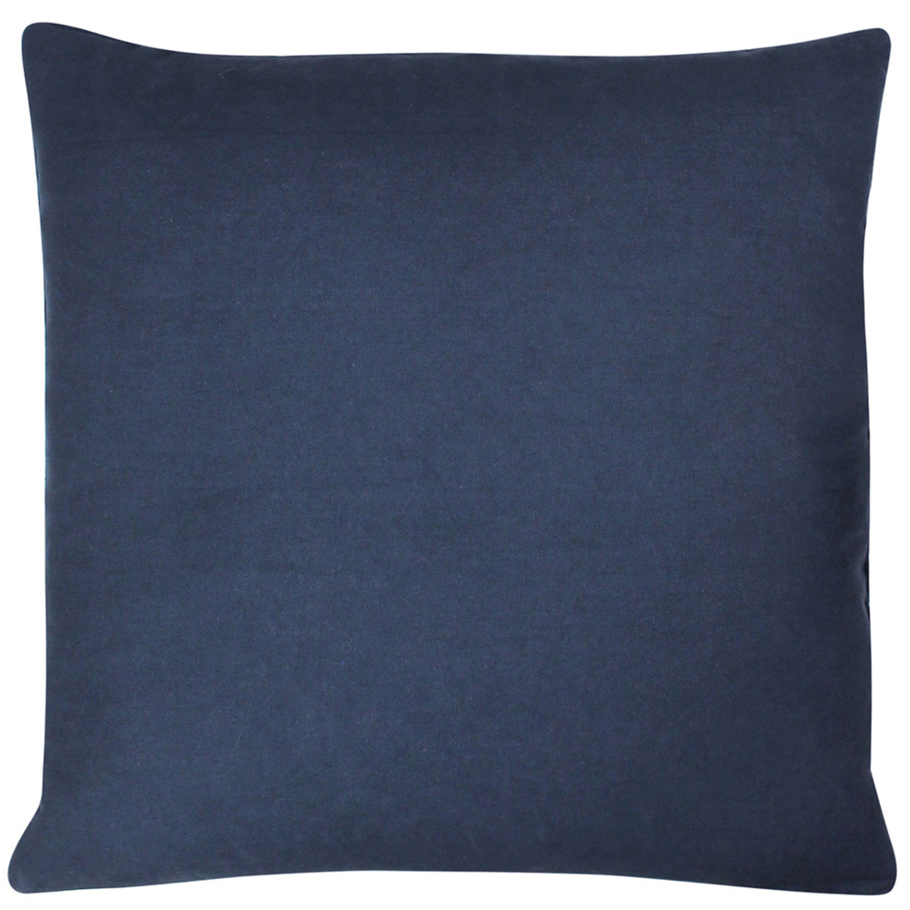 furn. Angeles Navy Floral Velvet Cushion Image 2
