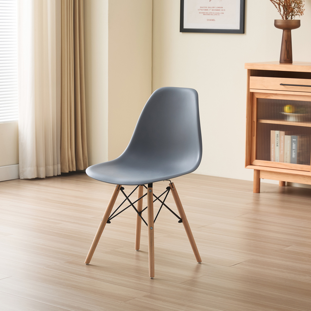 Comfy Living 4 Seater Metal Detailing Dining Set White and Grey Image 6