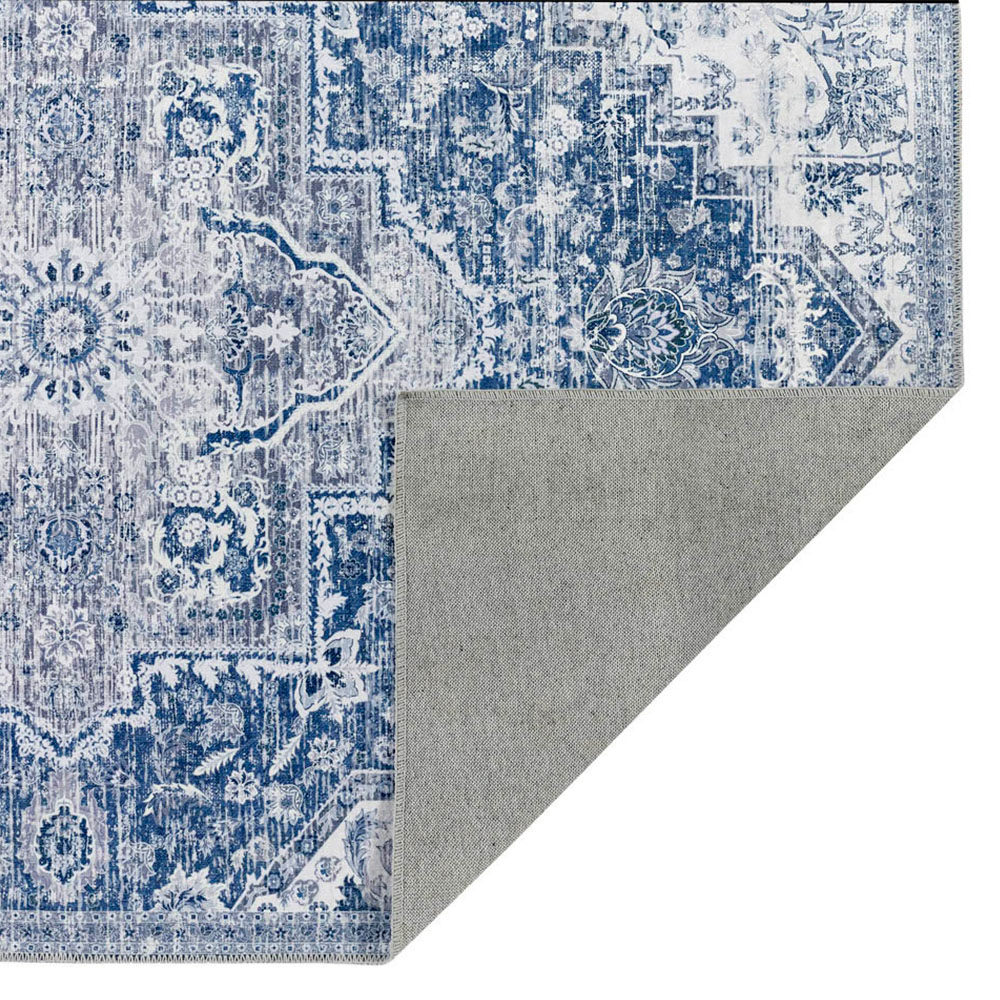 Origins My Washable Blue and Off White Garda Rug 67 x 200cm Image 4
