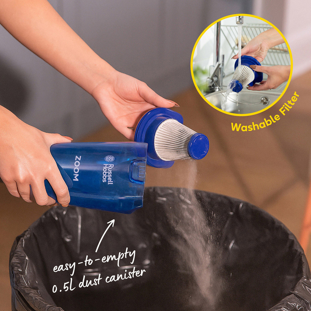 Russell Hobbs RHSV1002 Black Zoom 2-in-1 Corded Stick Vacuum Cleaner Image 7