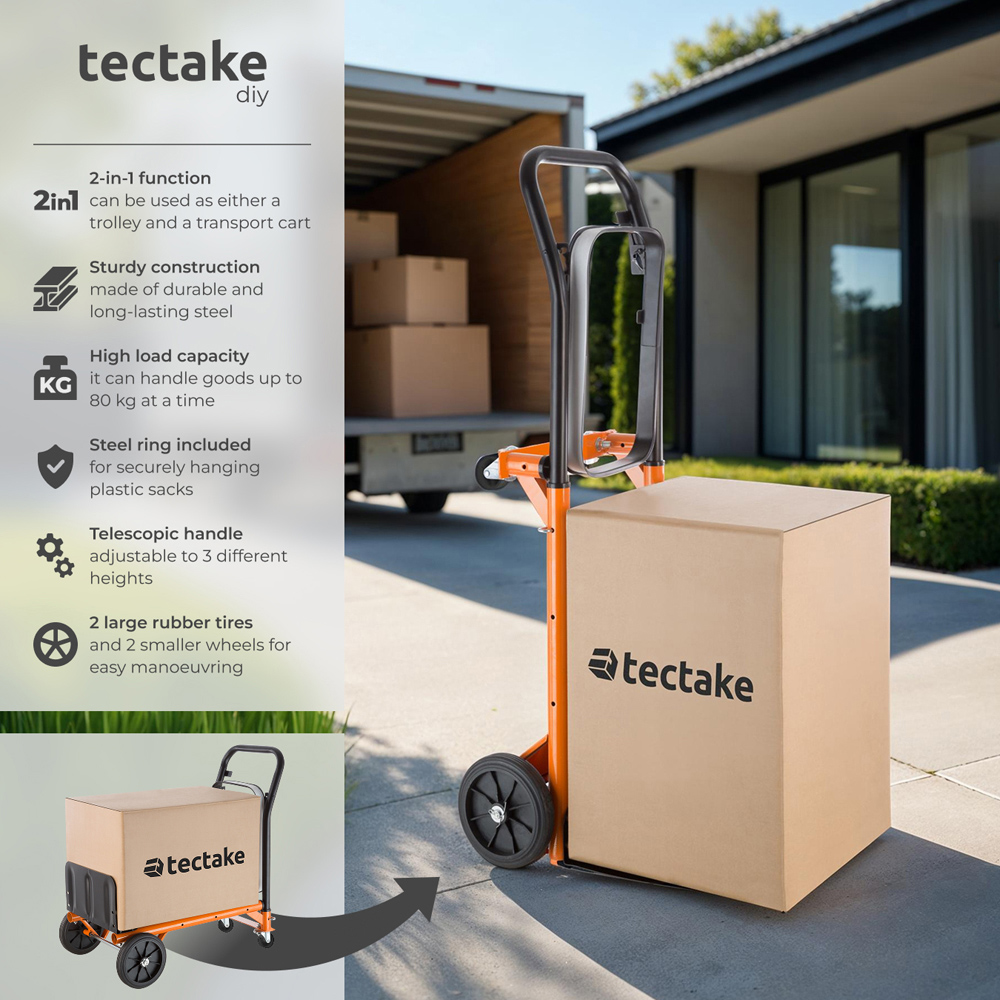 tectake Sack Barrow 2 in 1 Hand Truck with 80kg Load Capacity Image 6