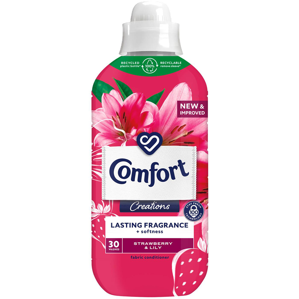 Comfort Creations Strawberry and Lily Fabric Conditioner 30 Washes 900ml 8 Pack Image 2