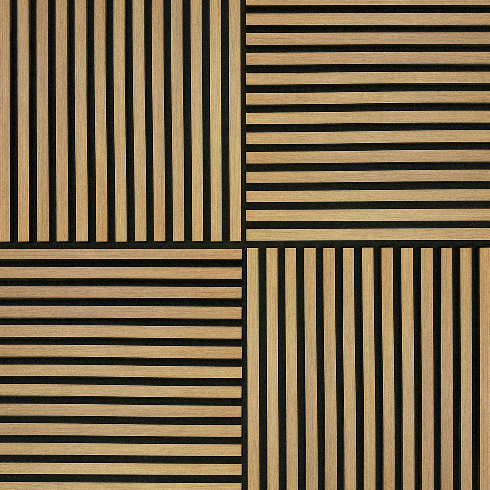 Tuscan Smoked Oak PVC Wrapped Acoustic Wall Tile Image 3