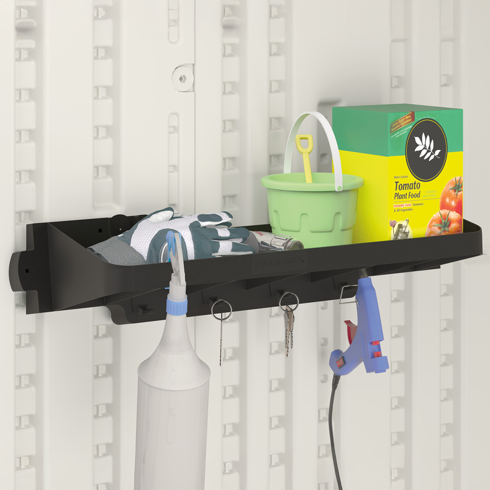 Suncast 2 Piece Extra Deep Shelving with Hooks Set Image 5