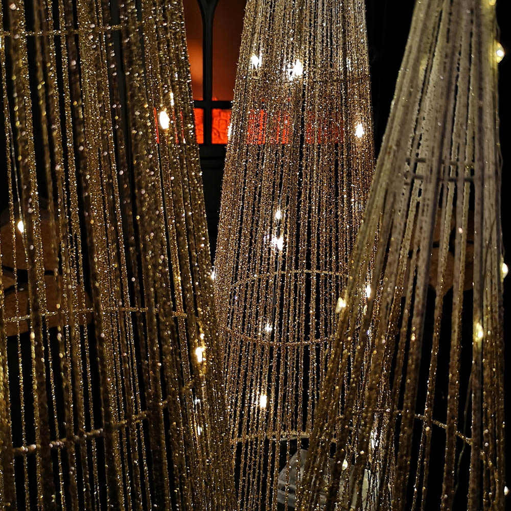 Samuel Alexander 3 Piece 90 Warm White LED Gold Tree Cone Obelisk Set Image 3