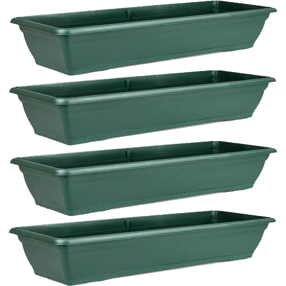 Gr8 Garden Large Green Plastic Window Box Planter 72cm 4 Pack Image 1