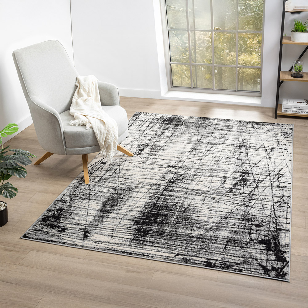 Desire Rugs Obsidian Grey Oblique Abstract Rug 120 x 170cm Image 2