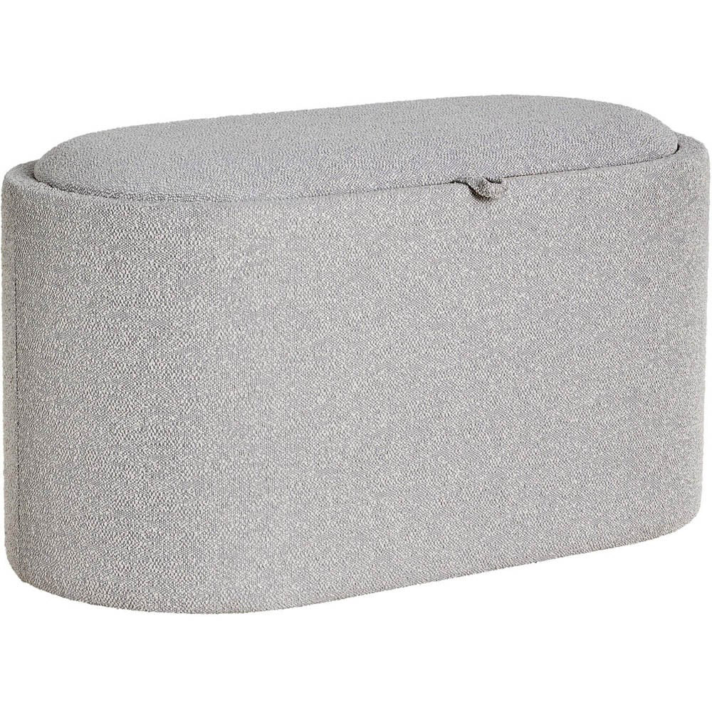 Home Source Merida Grey Reversible Tray Top Lid Storage Ottoman Image 2