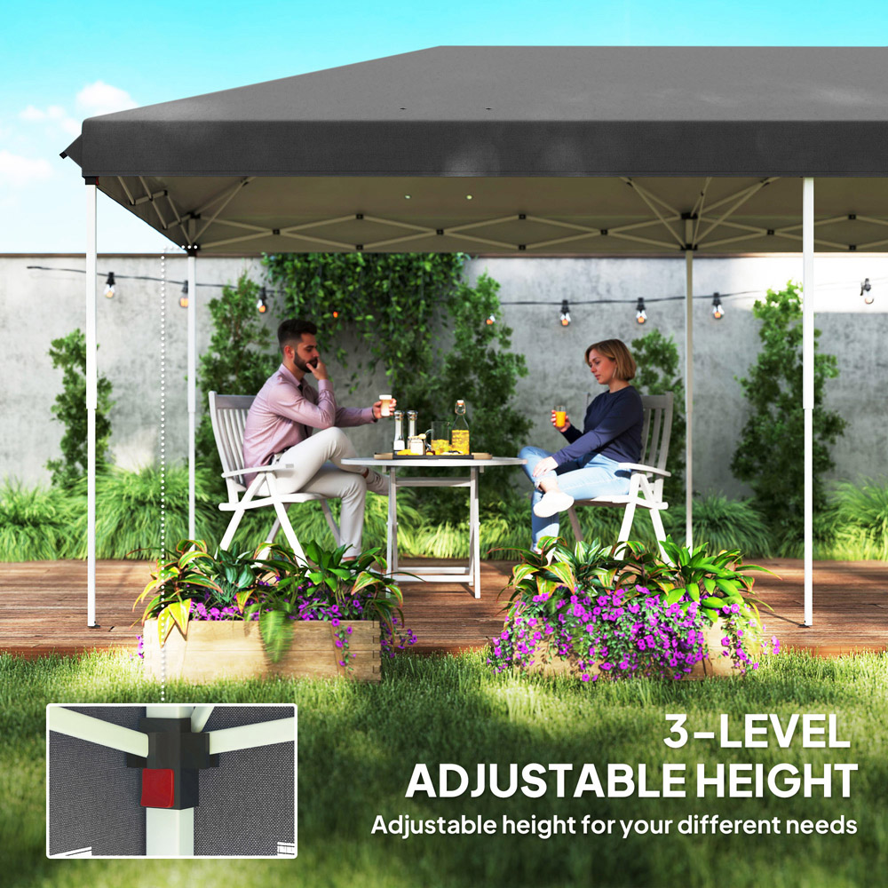 Outsunny 6 x 3m Black Canopy Tent with 6 Removable Sidewalls Image 6