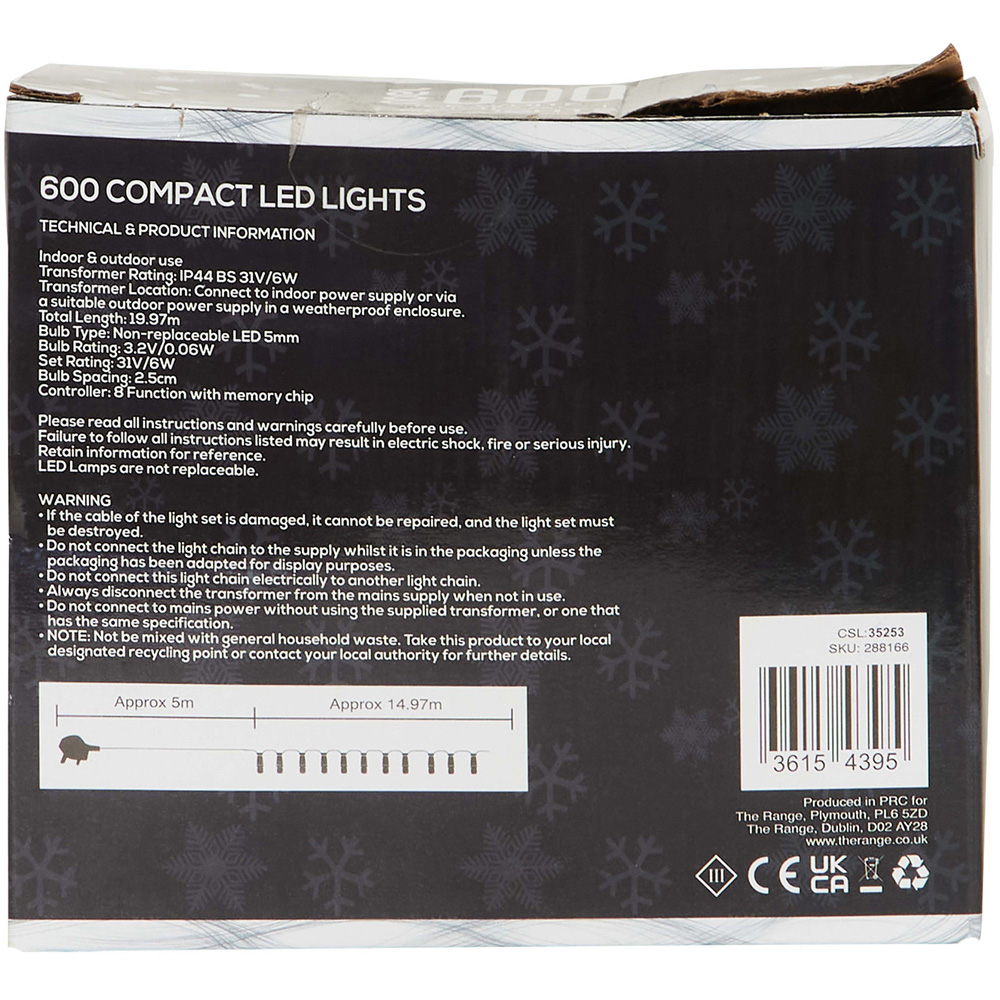 noel 600 Compact LED Lightchain Ice White Image 4