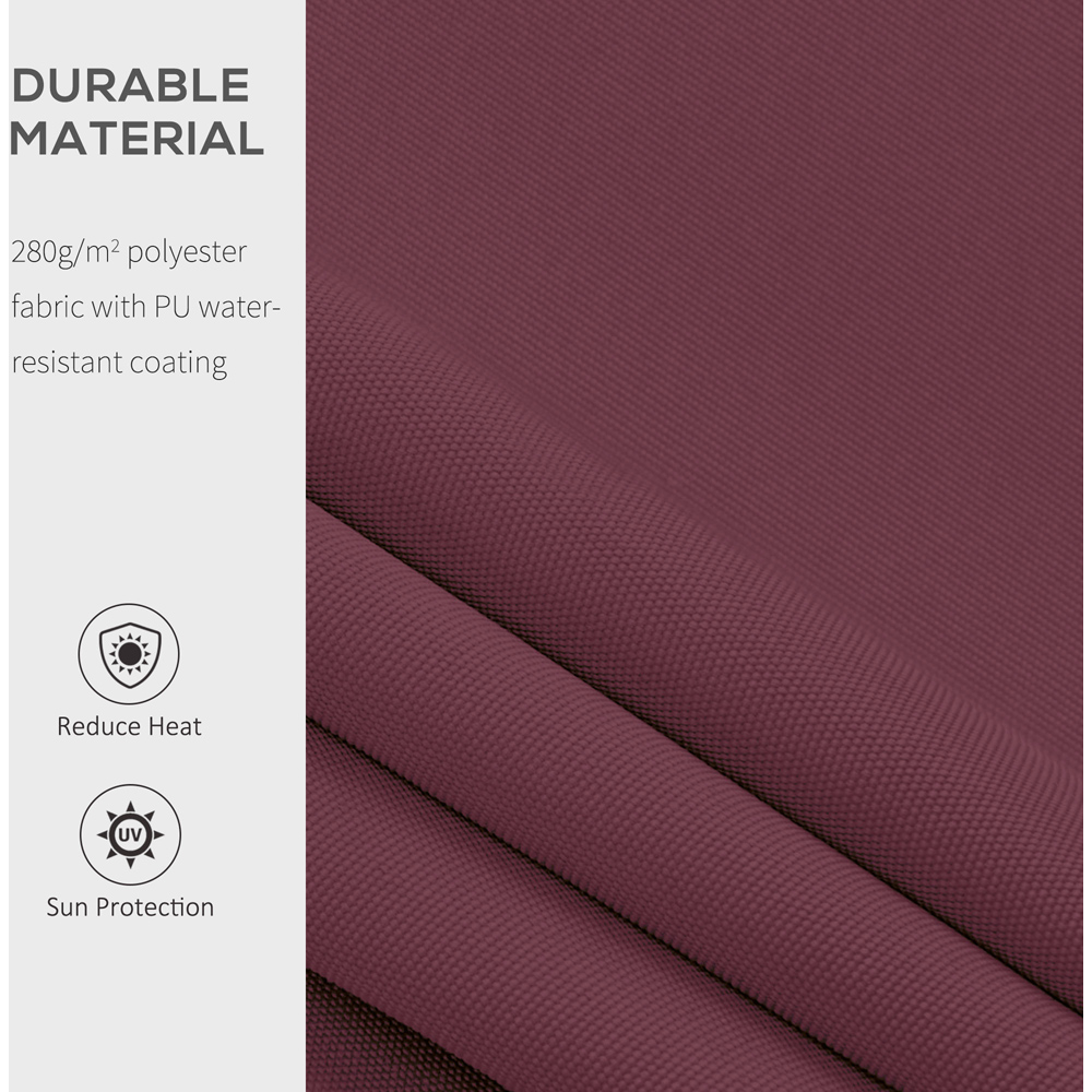 Outsunny Red Manual Retractable Awning 3 x 2.5m Image 5