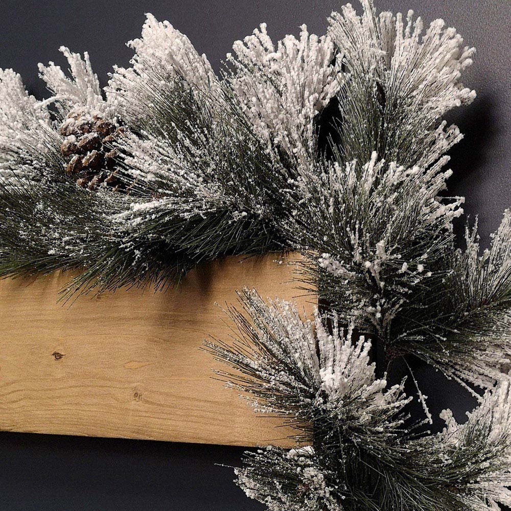 Samuel Alexander Snow Flocked Christmas Garland with Pinecones 180cm Image 5