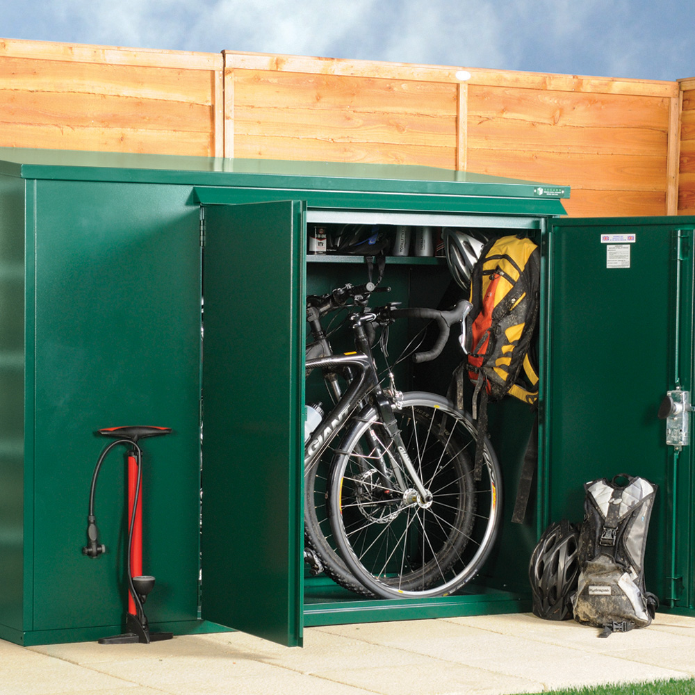 Asgard Addition 6 x 3ft Double Door Grey Bike Storage Shed Image 2