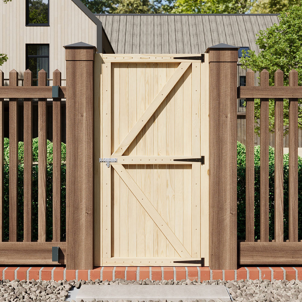 Living and Home Wooden Garden Gate with Latch 2.7 x 5.9ft Image 7