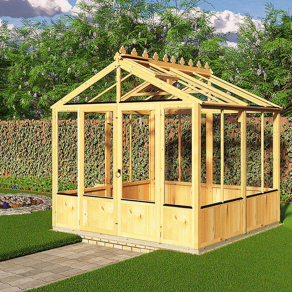 Shire Holkham 8 x 8ft Glazed Toughened Glass Greenhouse Image 2