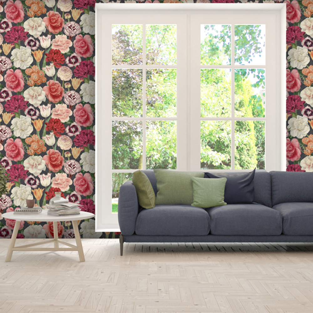 RHS Blooming Bouquet Black Wallpaper Image 4