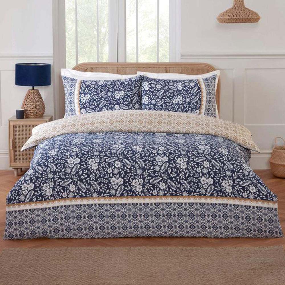 Rapport Home Eleanor Single Blue Eleanor Floral Polyester Reversible Duvet Cover Set Image 1