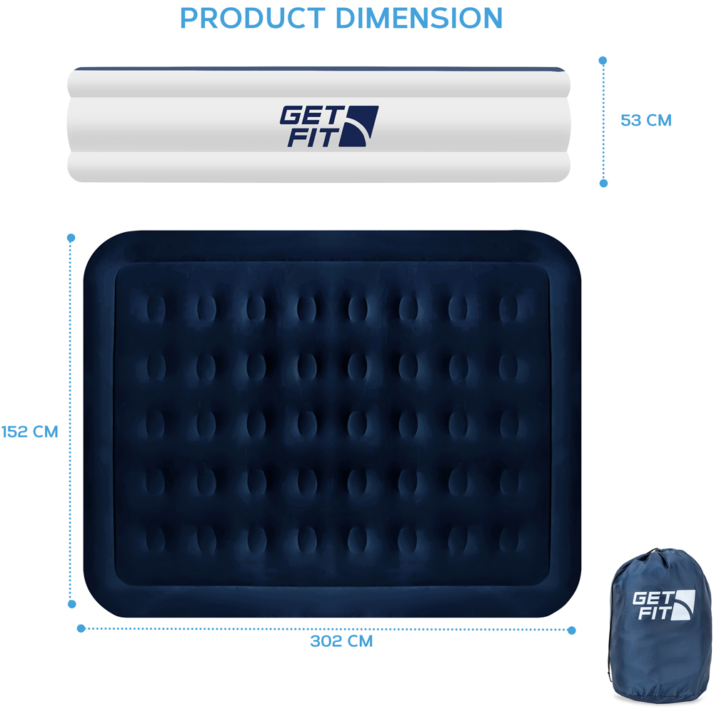 Get Fit White and Navy King Size Inflatable Air Bed with Built-in Electric Pump Image 8