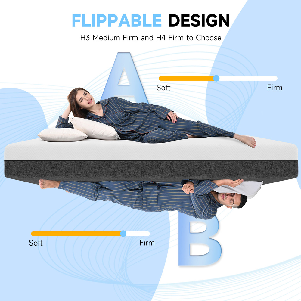 Rattrix Double Grey Gel Memory Foam Mattress 8 inch Image 7