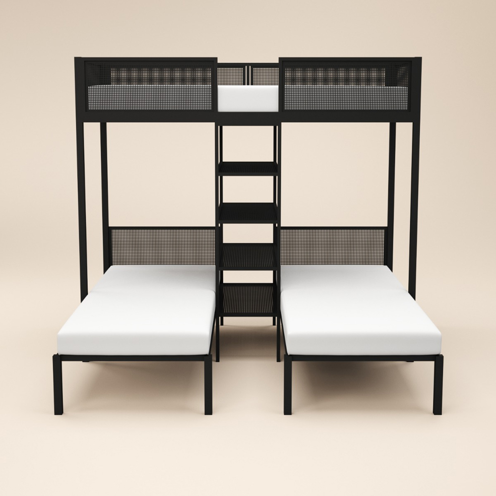Flair Axton 3 Sleeper Black Metal Triple Bunk Bed Image 2