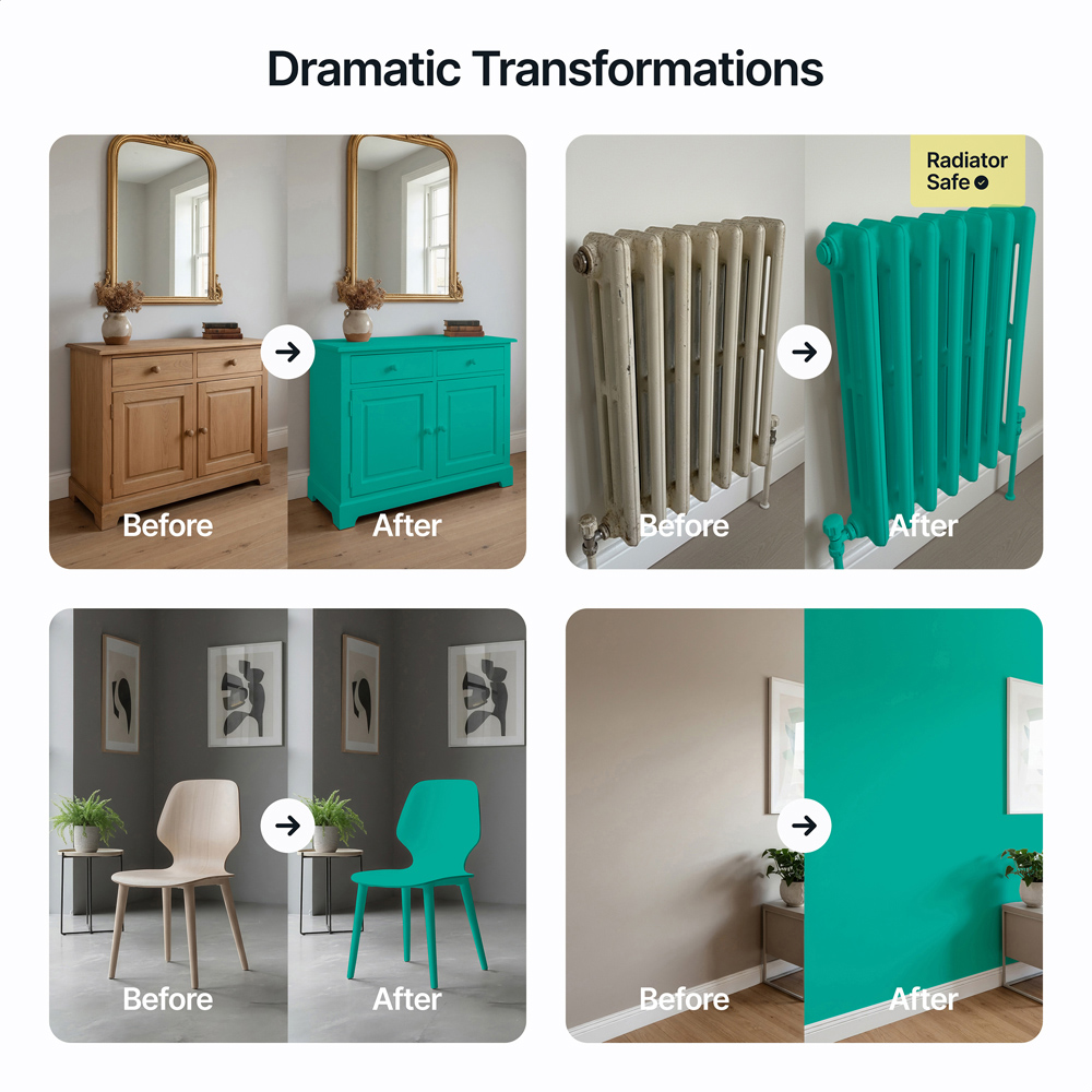 Hemway Spearmint Blue Furniture and Walls Matt Chalk Paint 1L Image 5