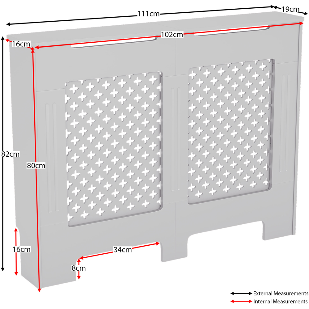 Vida Designs Oxford White Radiator Cover Medium Image 6