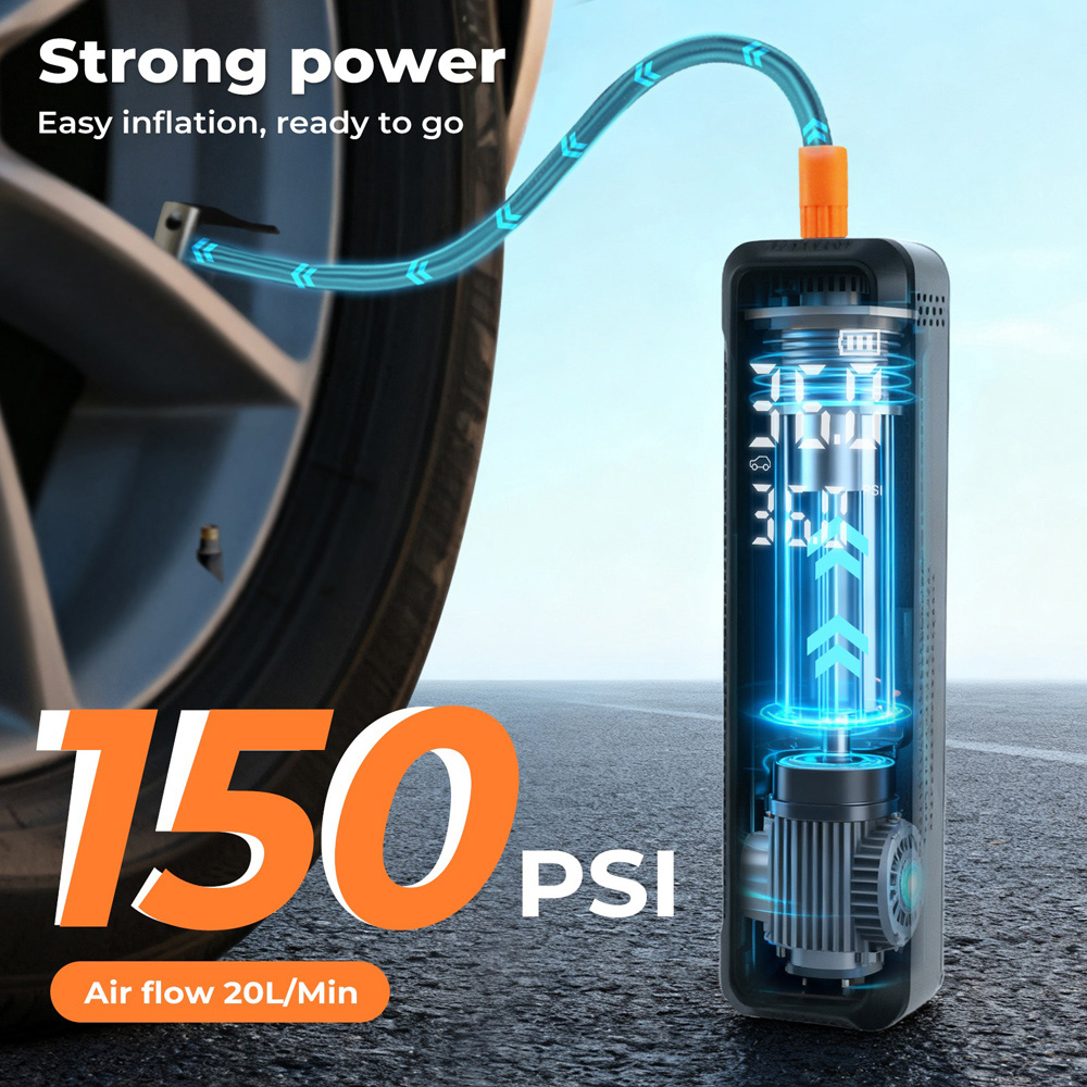 Traderight 150PSI Rechargeable Portable Car Tyre Inflator with Accessories Image 6