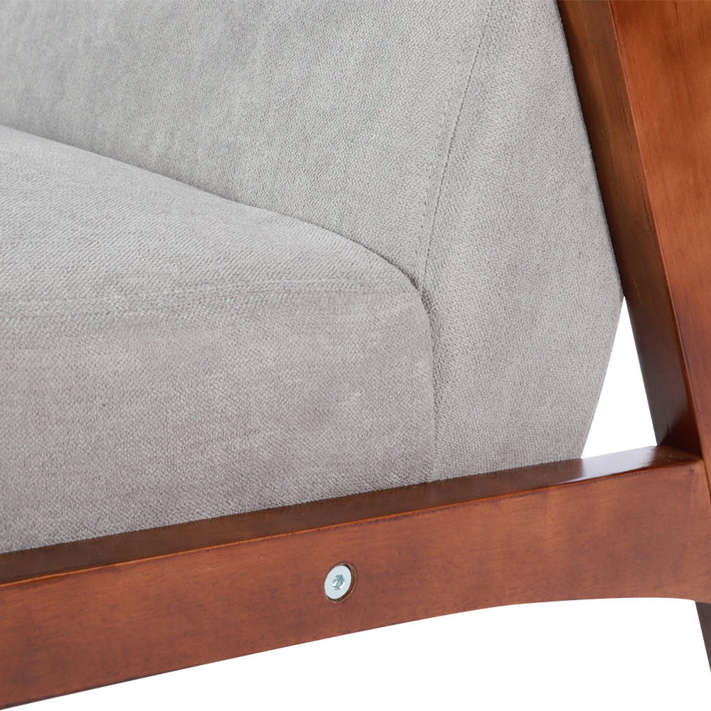 Living and Home Light Grey Tufted Armchair Image 5