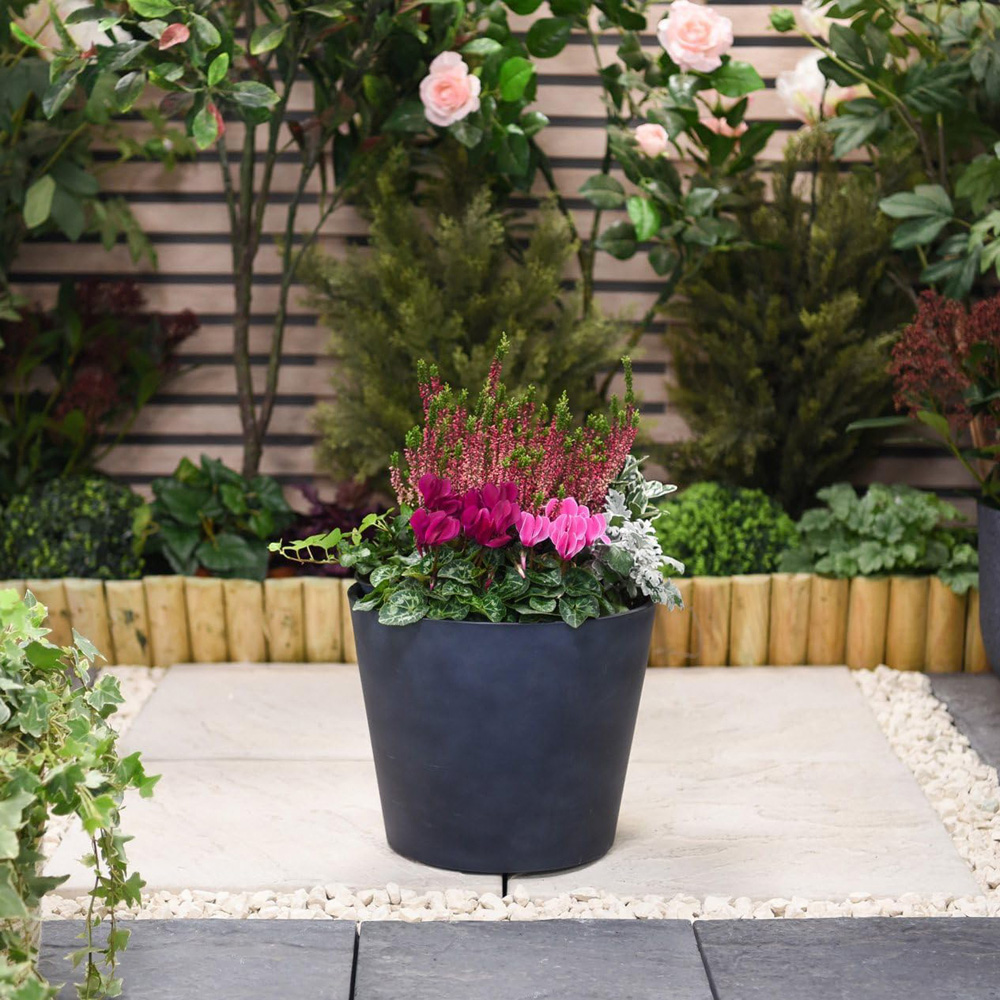 Garden Gear Dark Grey Stone Effect Planter Image 2