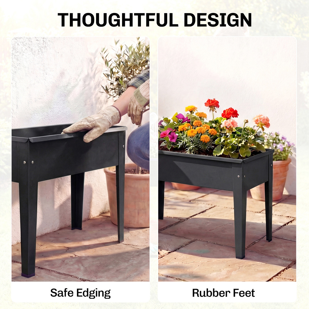 Outsunny Black Metal Raised Garden Bed 45 x 60 x 27cm Image 6