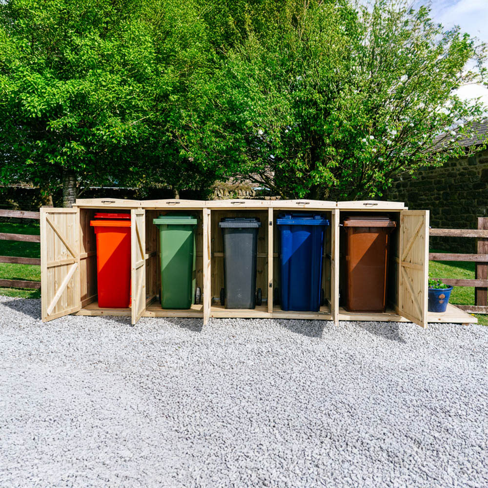 The Garden Village Chatburn 360L Quintet Wheelie Bin Shed Image 9
