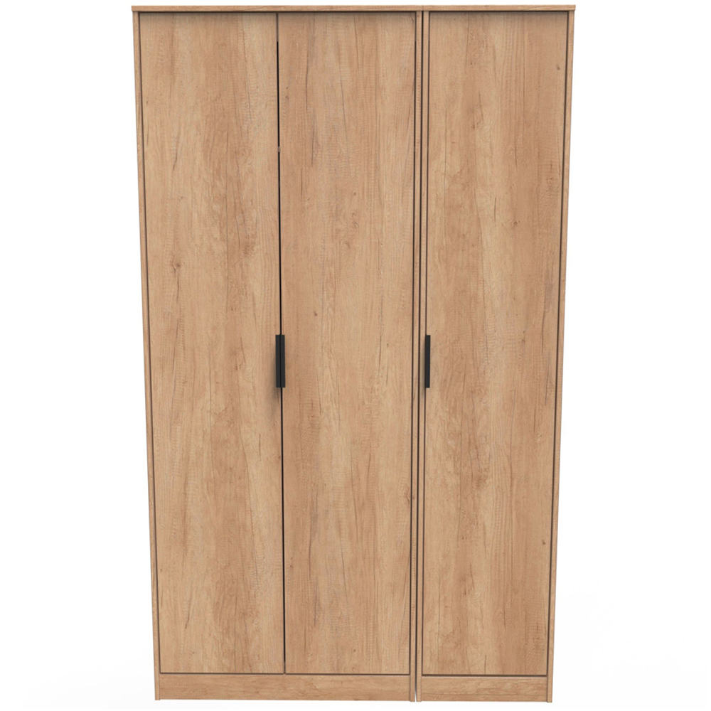Crowndale Hong Kong 3 Door Nebraska Oak Tall Wardrobe Ready Assembled Image 5