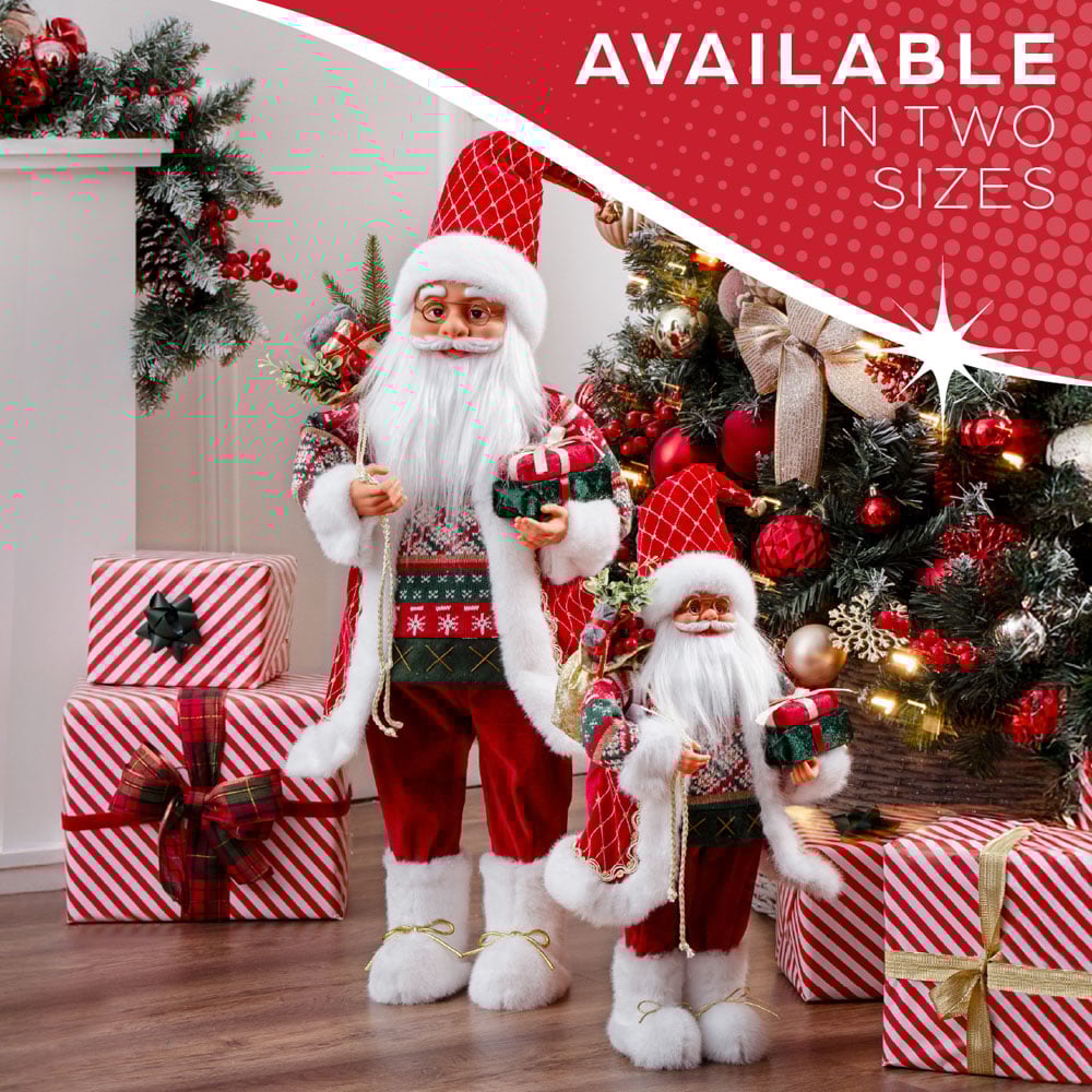 The Christmas Workshop Standing Santa Claus Decoration with Gift Sack 2ft Image 7