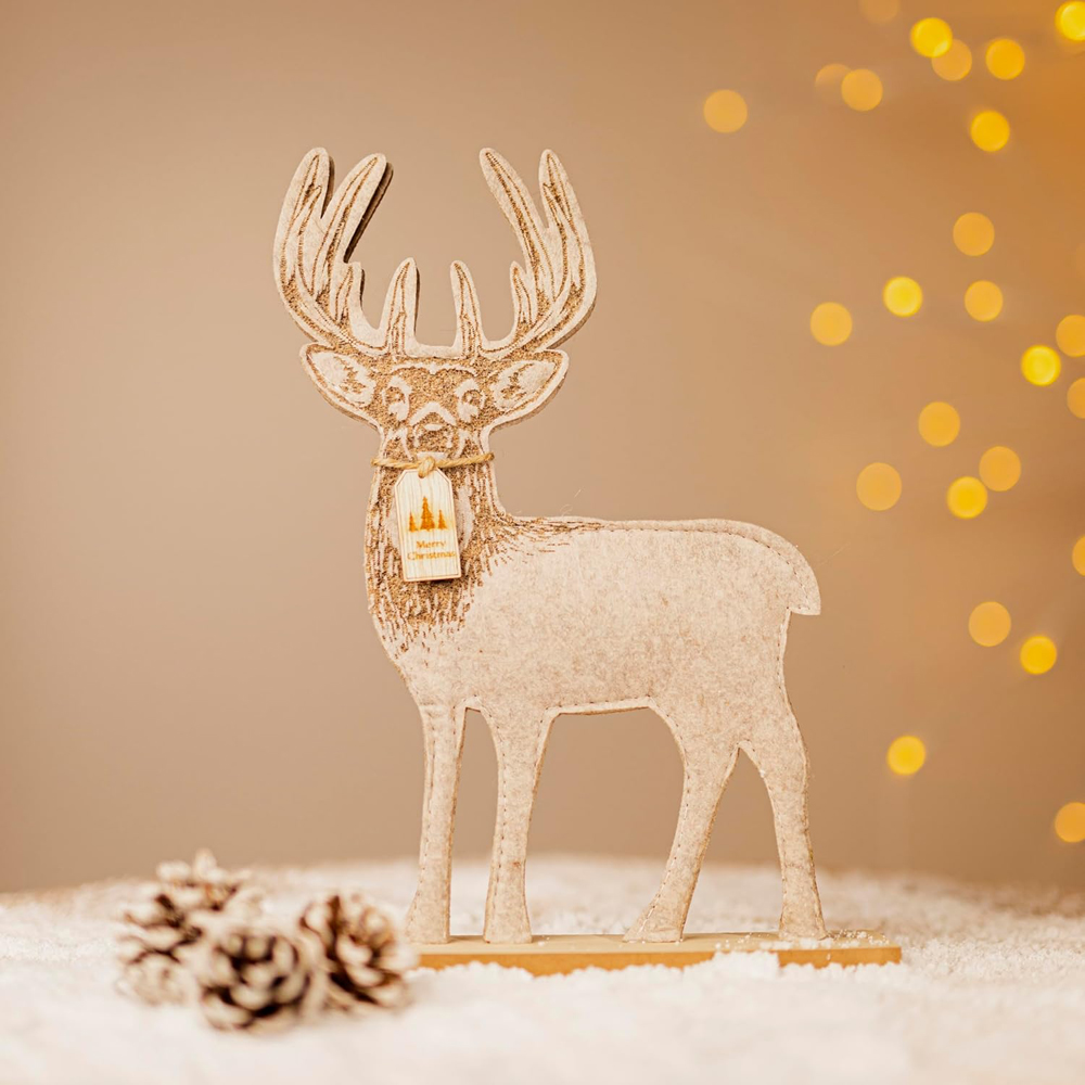 Marco Paul Reindeer On Stand Christmas Decoration Image 3