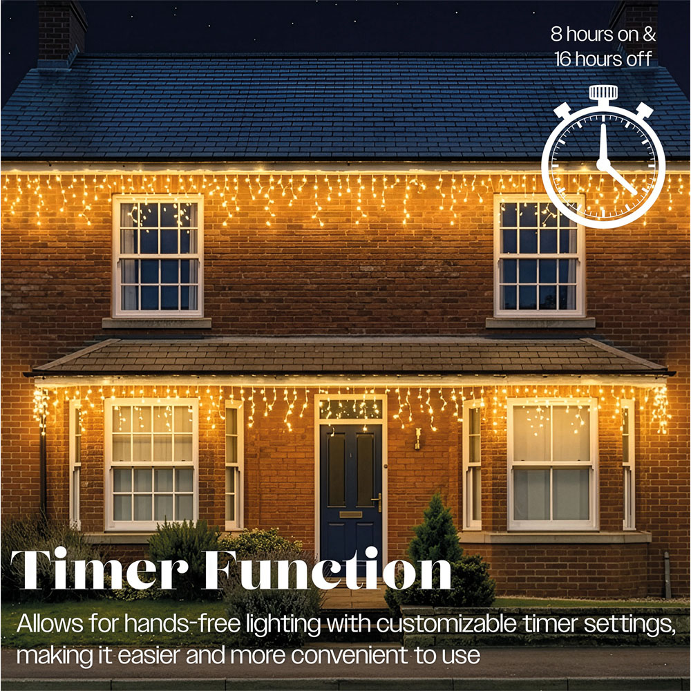 Xmas Haus 320 Warm White LED Icicle String Light 6.3m Image 2