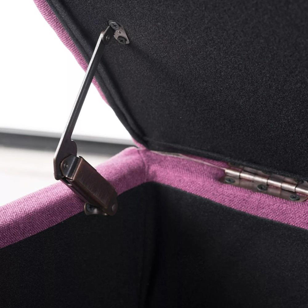 FWStyle Dark Fuchsia Upholstered Lift Up Ottoman Storage Bench Image 3