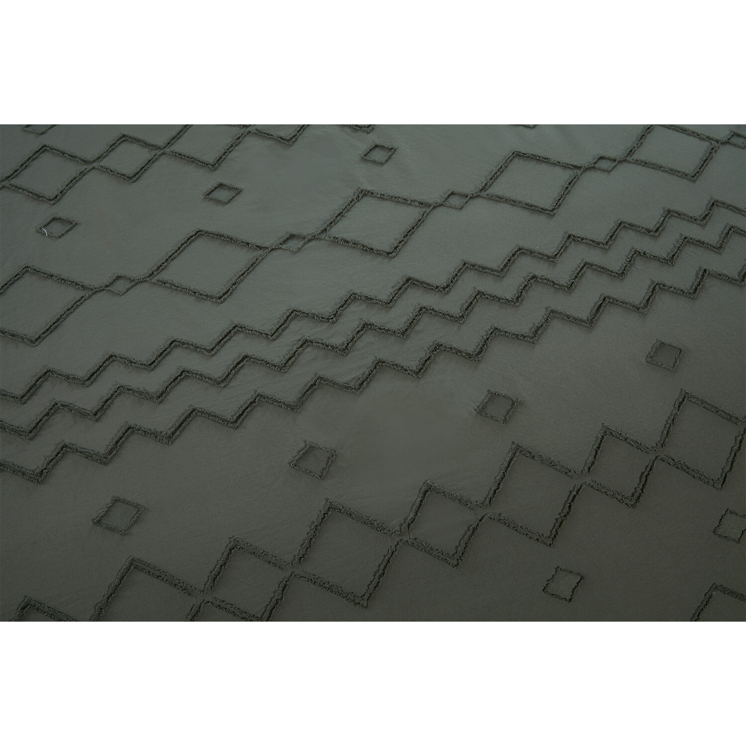 Adah Tufted Geo Duvet Cover and Pillowcase Set - Green / Double Image 4