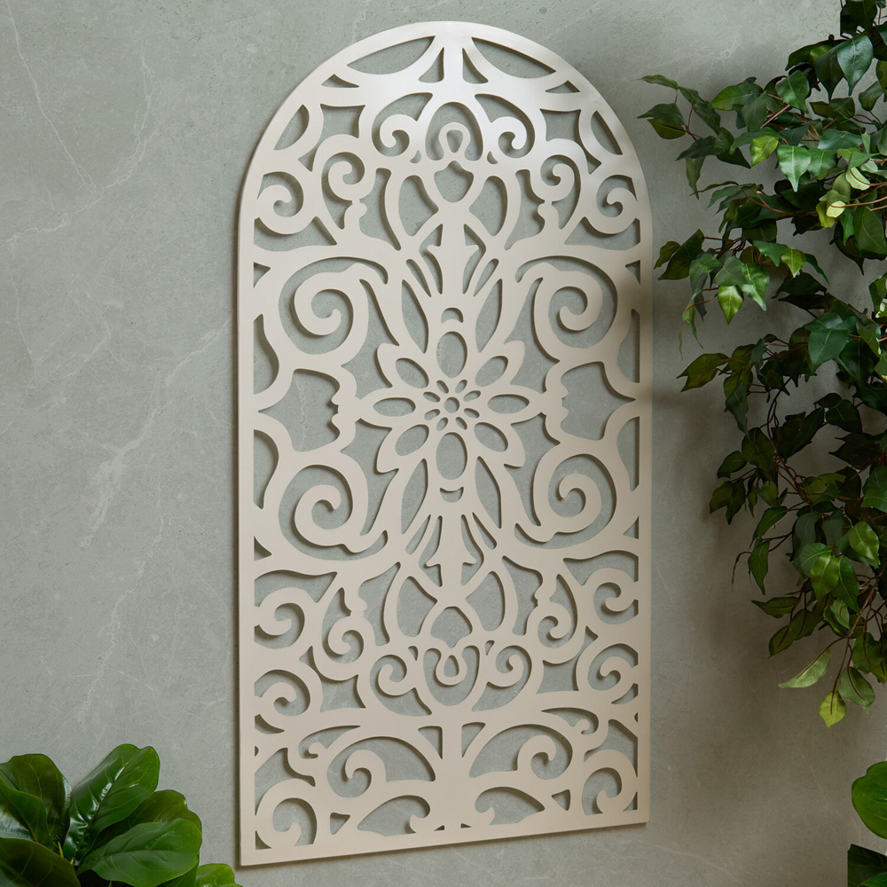Arched Metal Indoor and Outdoor Wall Screen Neutral Image 2