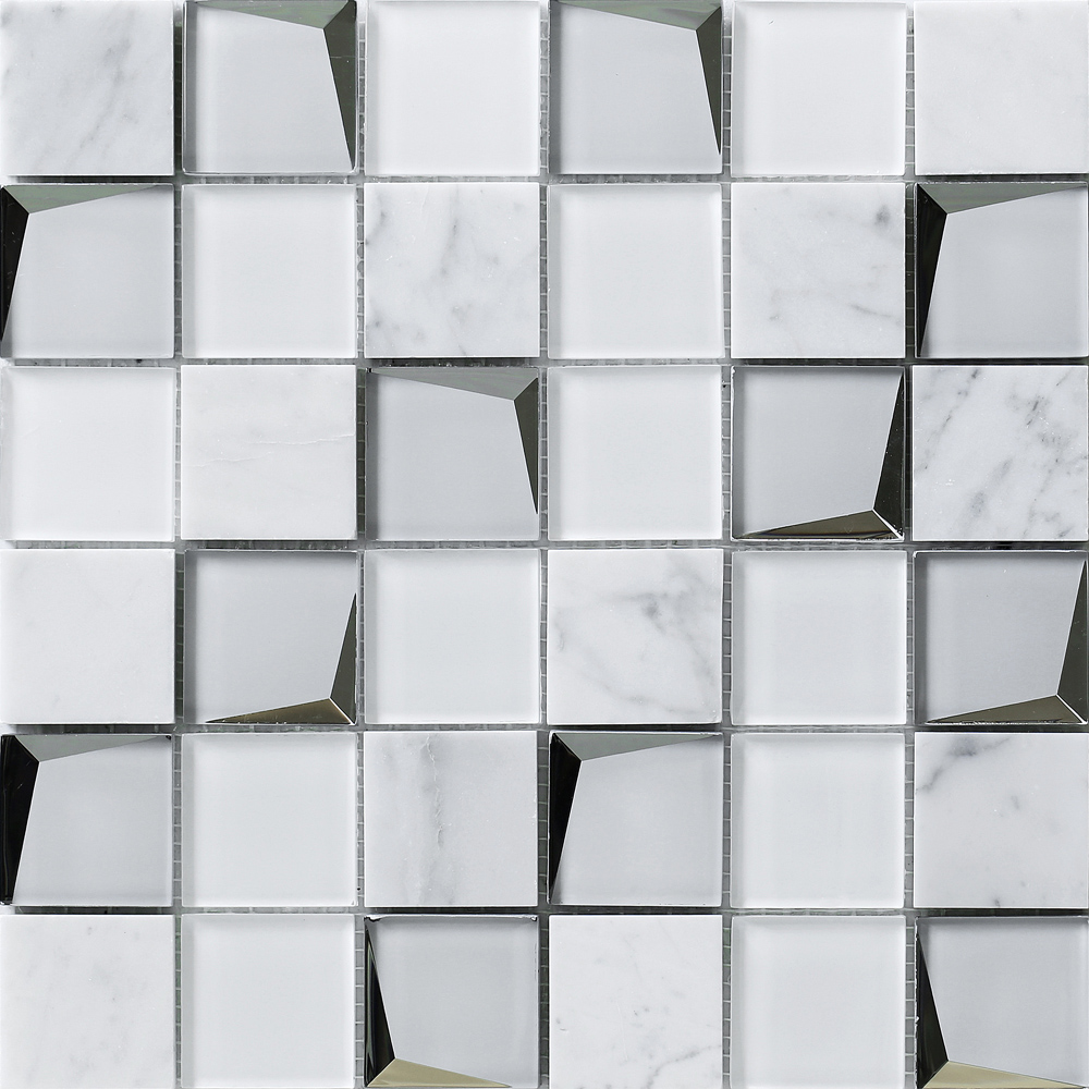 House of Mosaics Venice Luxe White Mosaic Tile Sheet Image 2