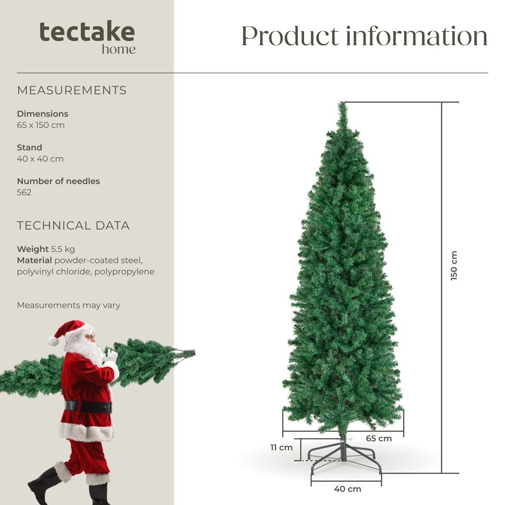 tectake Dense Needle Fir Tree Green Artificial Christmas Tree 4.9ft Image 9