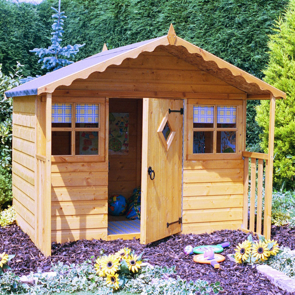 Shire Single Door Cubby Playhouse Shed with Windows Image 2
