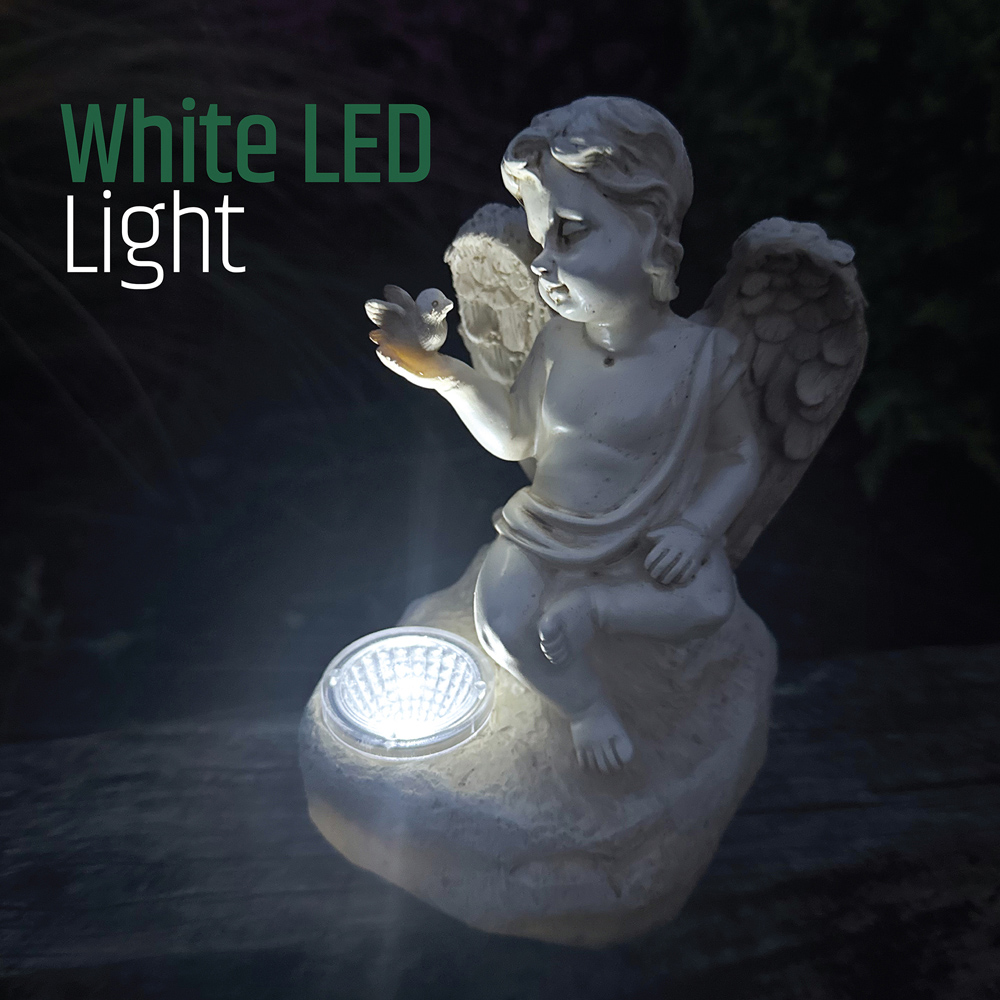 Gardenkraft LED Cupid Ornament Solar Light Image 5
