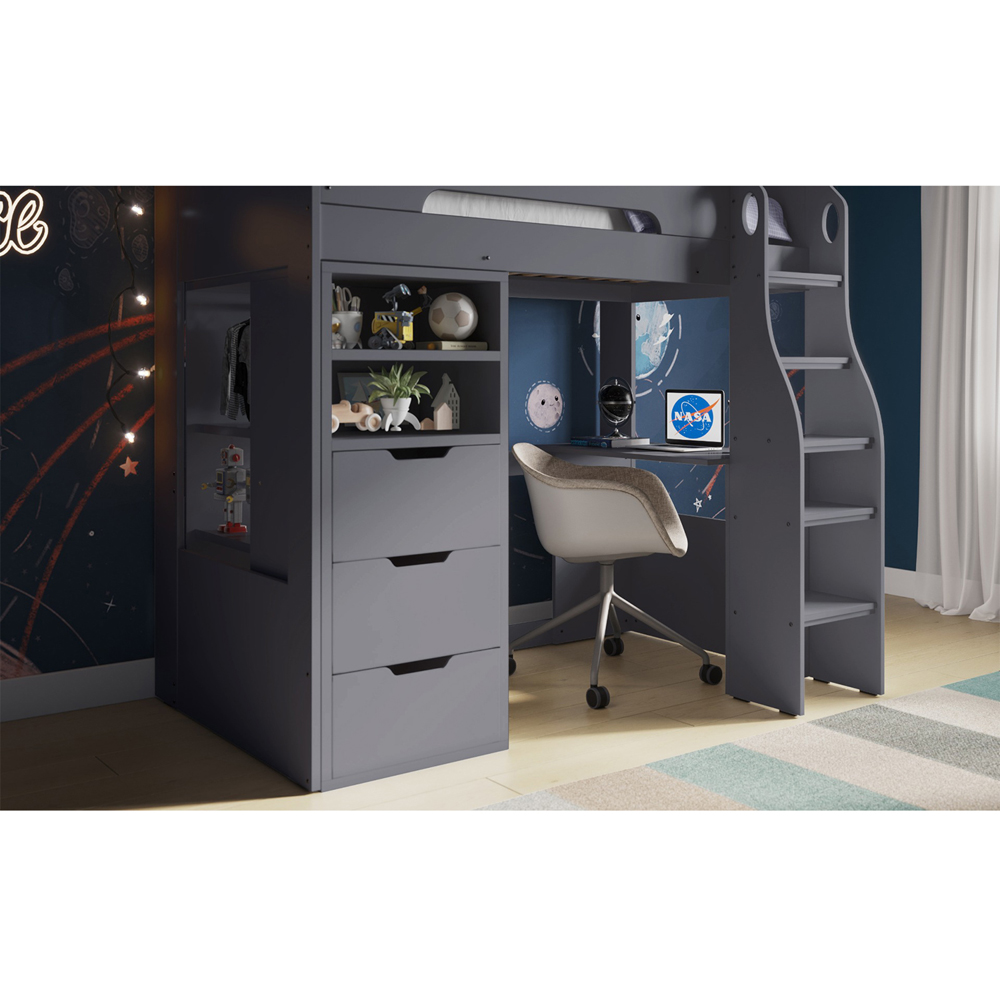 Flair Cosmic Grey Wooden Storage Sleeper Bed Image 3