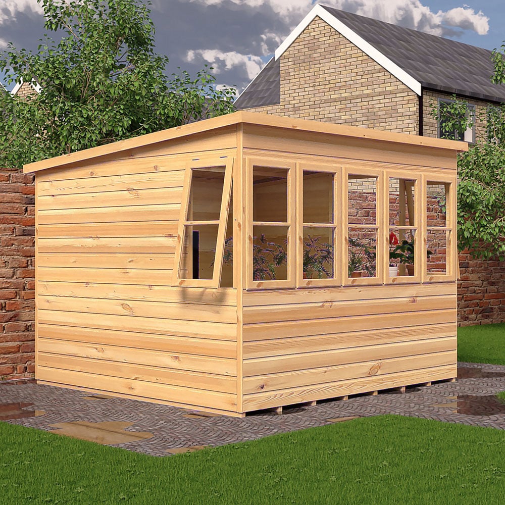 Shire 8 x 8ft Shiplap Style B Sun Pent Shed Image 2