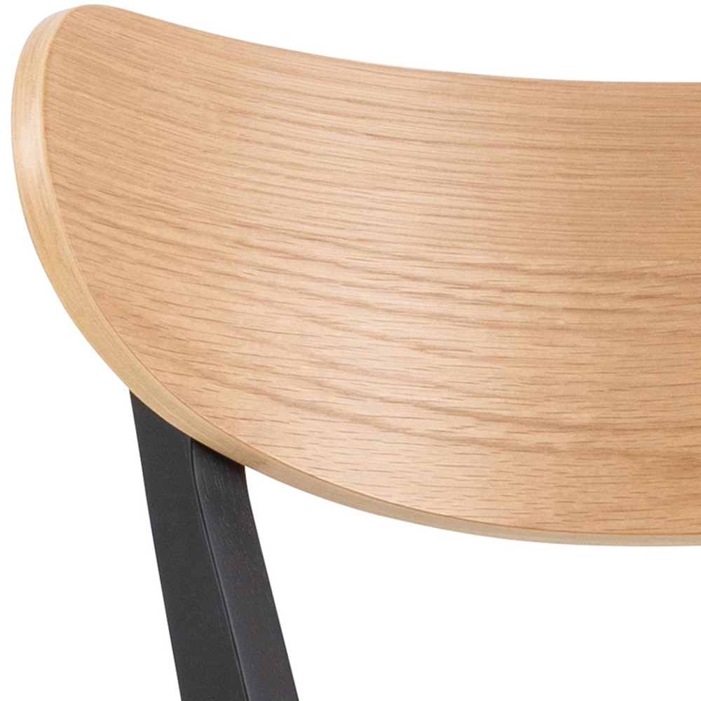 Florence Roxby Bar Black and Oak Bar Stool Set of 2 Image 5